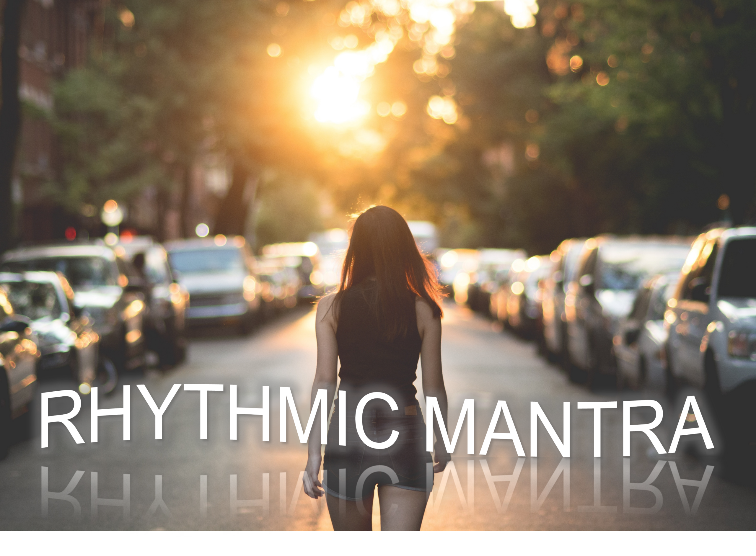 woman meditative walking towards the sun